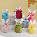 10Pcs/lot Easter Bunny Rabbit Bags Ears Velvet Bag Gift Box Sugar Box Wedding Candy Box Creative Cute Easter Decor Mixed Colour