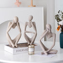 Nordic Abstract Woman Sculpture – Vilead Resin Thinker Figurine for Modern Home Decoration