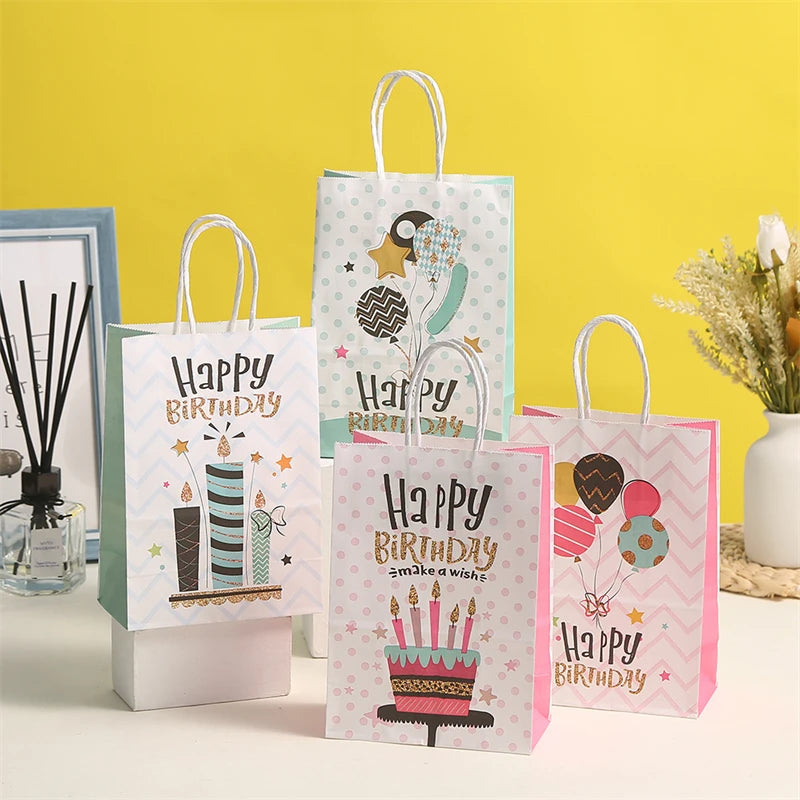 StoBag Easter Party Gifts Packaging Protable Bags Storage Biscuit Candy Toy Dessert  Snacks Decoration Supplies Wholesale 24pcs