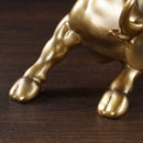 Vilead Resin Gold Wall Street Bull OX Statue Ornament Office Desk Decorative Living Room Interior Home Decoration Accessories