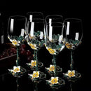 Exquisite Enamel Wine Glass Crystal Glass Champagne Cup Wineglass Drinking Glasses Cups Vintage Goblet Luxury Set Whiskey Dining