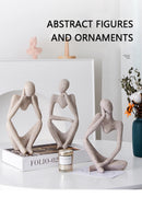 Nordic Abstract Woman Sculpture – Vilead Resin Thinker Figurine for Modern Home Decoration