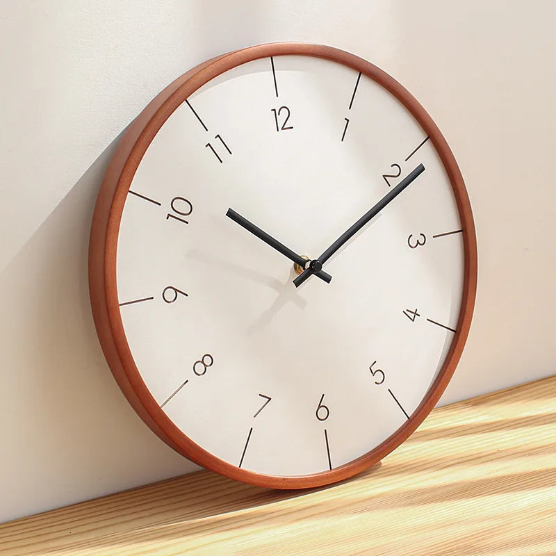 Decorative Clock Wooden Wall Clock Living Room Simple Clock Fashion Light Luxury Wall Watch Mute Quartz Wall Home