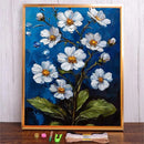 Beginner Embroidery Kit with White Flower Design – DIY Needlework Craft for Adults & Home Decoration