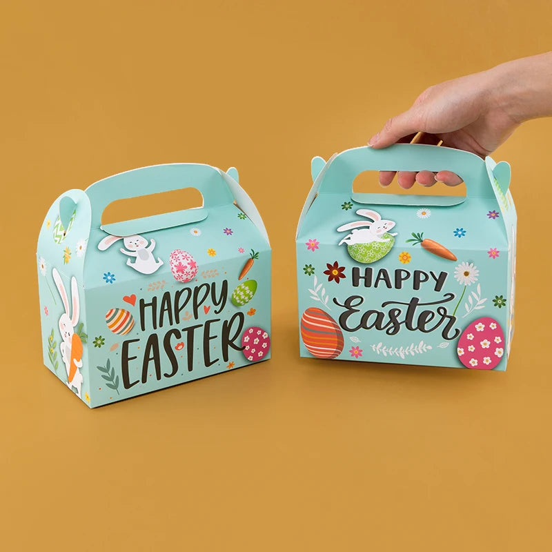 StoBag Easter Party Gift Packaging Protable Box Decorationg Candy Cake Cookies Chocolate Snack Toy Desserts For Meeting Suppily