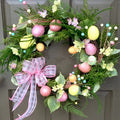 5 Styel Bow Ribbon Easter Eggs Wreath Easter Eggs Garland Door Ornaments Wall Decor Happy 2023 Easter Day Decor For Home Kids