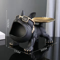 Resin Bulldog Figurine with Storage Cute Dog Sculpture Ornament for Home & Desktop Decor