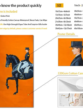 Wall Art of Classic Modern Horse Racing Canvas Poster in Scandinavian Style for Bedroom and Living Room