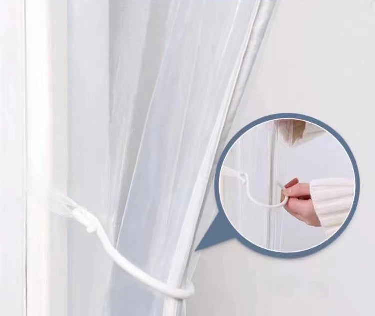 White Magnetic Screen Door – Mosquito Proof Diamond Mesh Curtain with Self-Adhesive Design