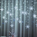LED Fairy Curtain Lights with Snowflakes Flashing Christmas String Lights 3.2M Waterproof for Holiday Party Wedding Xmas Decoration
