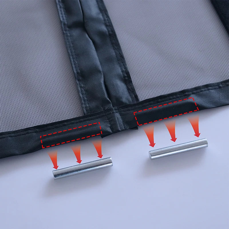 Insect-Proof Magnetic Screen Door – Black Mesh Curtain for Mosquito & Fly Protection Indoors