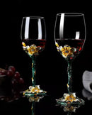 Exquisite Enamel Wine Glass Crystal Glass Champagne Cup Wineglass Drinking Glasses Cups Vintage Goblet Luxury Set Whiskey Dining