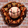 Baseball Glove Wall Clock – Creative Wooden Funny Clock, Elegant Art Unique Watch for Home Decor