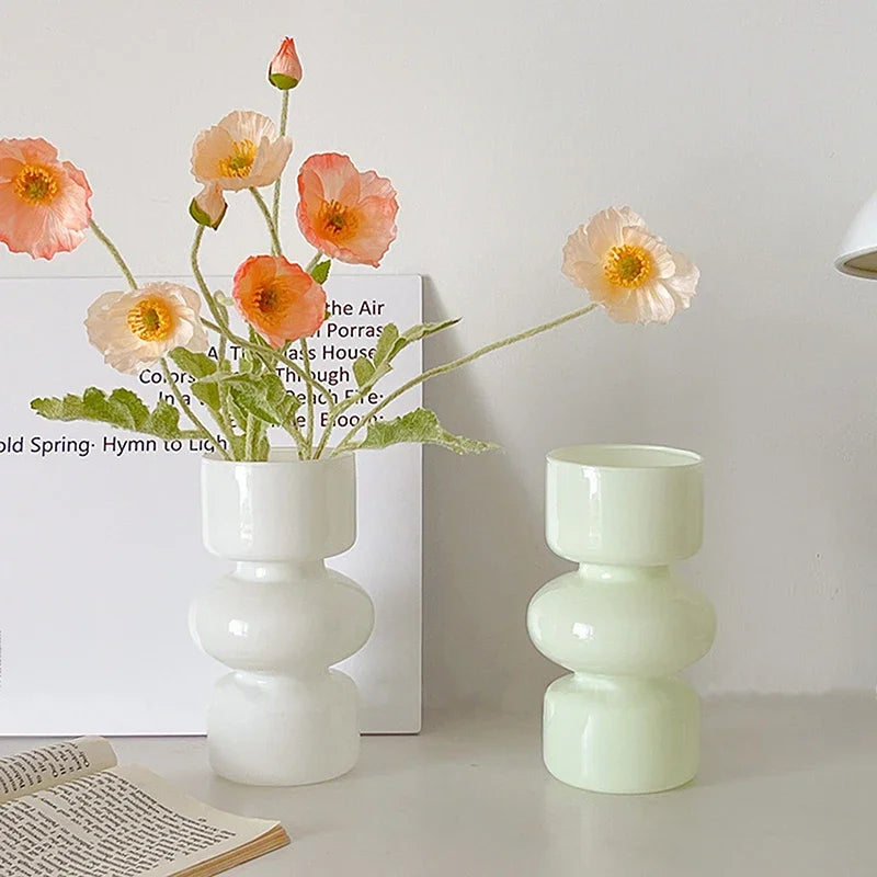Nordic Glass Vase Flower Bottle Arrangement Container Hydroponics Plant Bottle Desktop Ornament Home Decor Accessory