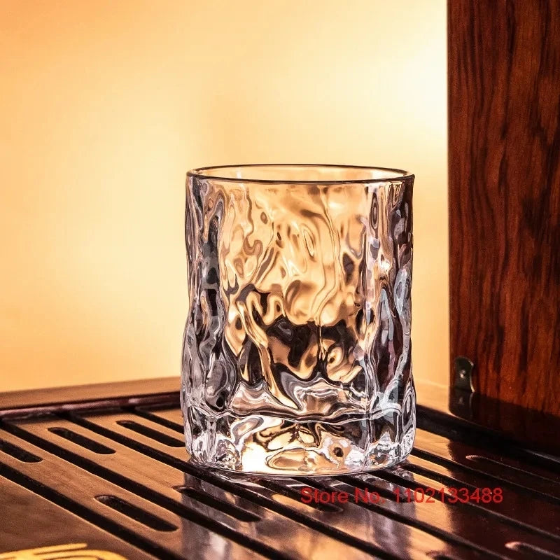 Thick Heavy Whiskey Glass Japanese Style Hammer Crystal Wine Glasses Old-Fashioned Cognac Whisky Tumbler Snifter Cup Beer Mug