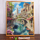 DIY Embroidery Kit River Town Pattern 11CT Cotton Cross Stitch Handicraft for Home Decor