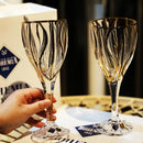 Crystal Glass Golden Red Wine Glass High Foot Wine Cup High-end Wine Set Gift Box Set Pair Cup