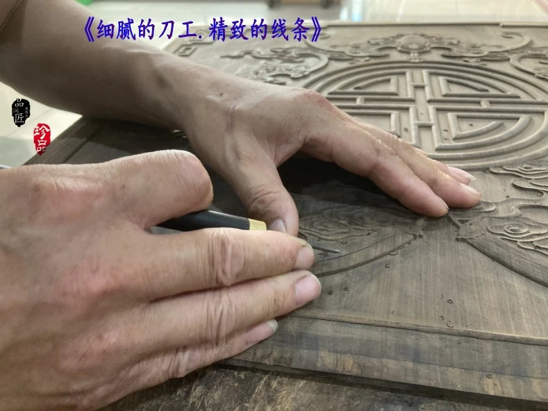 Handcrafted Camphor Wood Carving Wall Art – Chinese Classical Hollow Design for Elegant Home Decoration