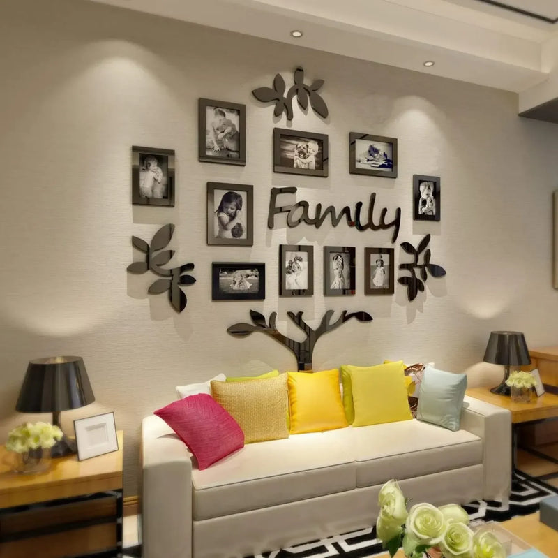 3D Stereoscopic Acrylic Family Family Tree Wall Sticker Living Room Bedroom Sofa Photo Tree wall Decoration Wall Sticker Dealer