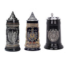 Engraved German Beer Mug – Ceramic Tankard Cup with Metal Lid, Creative Gift for Dad and Men