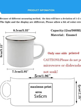 Enamel Mug Super Papy Mamie Print Coffee Cups For Milk, Drinks, Or Water That Make Great Gifts For Grandma And Grandpa