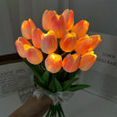 LED Lamp With Artificial Tulip Flower Bouquet Perfect For Gifts Or As Wedding Party Home Decorations