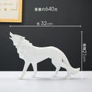 Nordic Geometric Wolf Statue – Modern Resin Animal Figurine for Home, Office & Living Room Decor