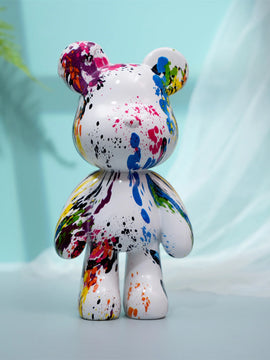 Cute Resin Bear Figurine – Art Sculpture Ornament for Home, Office & Living Room Decor