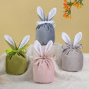10Pcs/lot Easter Bunny Rabbit Bags Ears Velvet Bag Gift Box Sugar Box Wedding Candy Box Creative Cute Easter Decor Mixed Colour