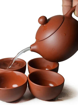 Handmade Yixing Clay Teapot – 200ml Purple Clay Pot for Puer, Oolong & Traditional Chinese Tea