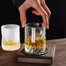 Thick Heavy Glass Tumbler In Crystal And Old-Fashioned Japanese Hammer Style