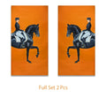 Wall Art of Classic Modern Horse Racing Canvas Poster in Scandinavian Style for Bedroom and Living Room