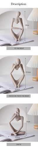 Nordic Abstract Woman Sculpture – Vilead Resin Thinker Figurine for Modern Home Decoration