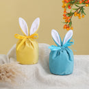 10Pcs/lot Easter Bunny Rabbit Bags Ears Velvet Bag Gift Box Sugar Box Wedding Candy Box Creative Cute Easter Decor Mixed Colour