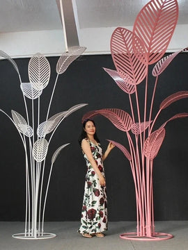 Stylish Wrought Iron Decoration of Banana Tree Leaf for Wedding Arch Stand Ceremony Aisle & Hotel Event Setup