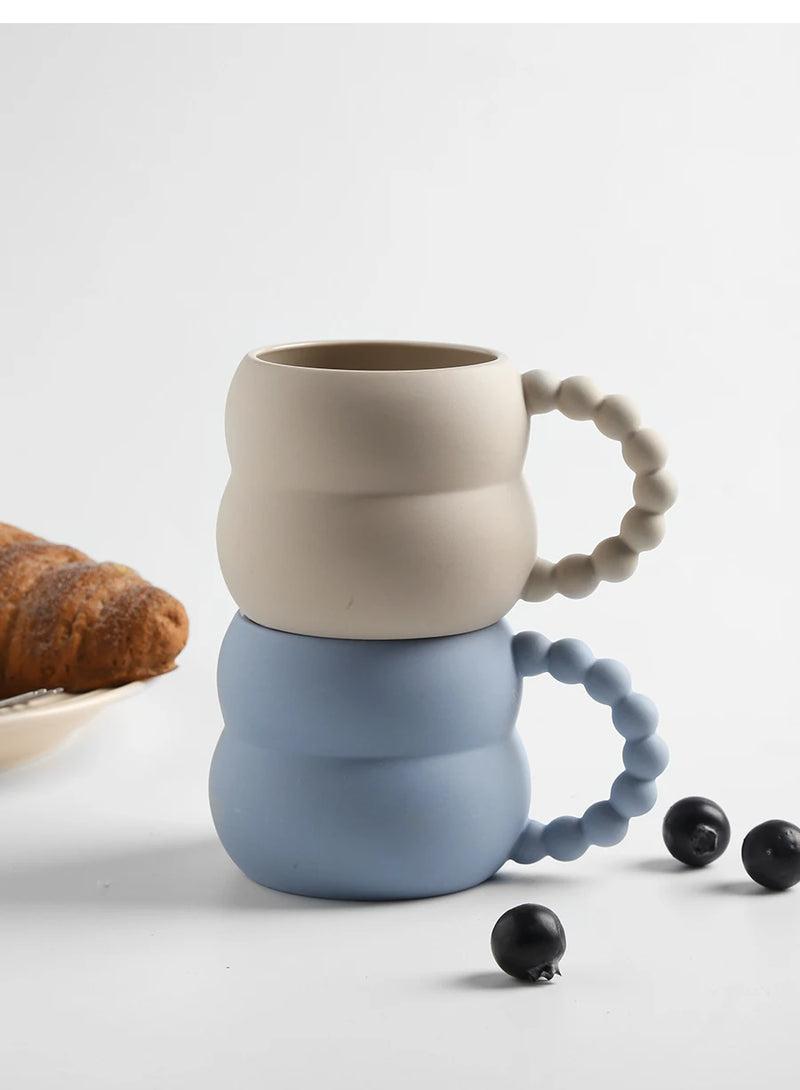 250ml Creative Ceramic Mug Cute Coffee Cup Breakfast Milk Cup Nordic Home Decor Handmade Art Afternoon Tea Cup Couple Gifts