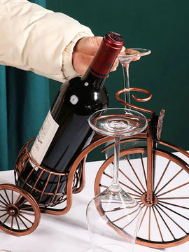 Wine Rack Like A Bike With Bottle And Glass Holder For Décor