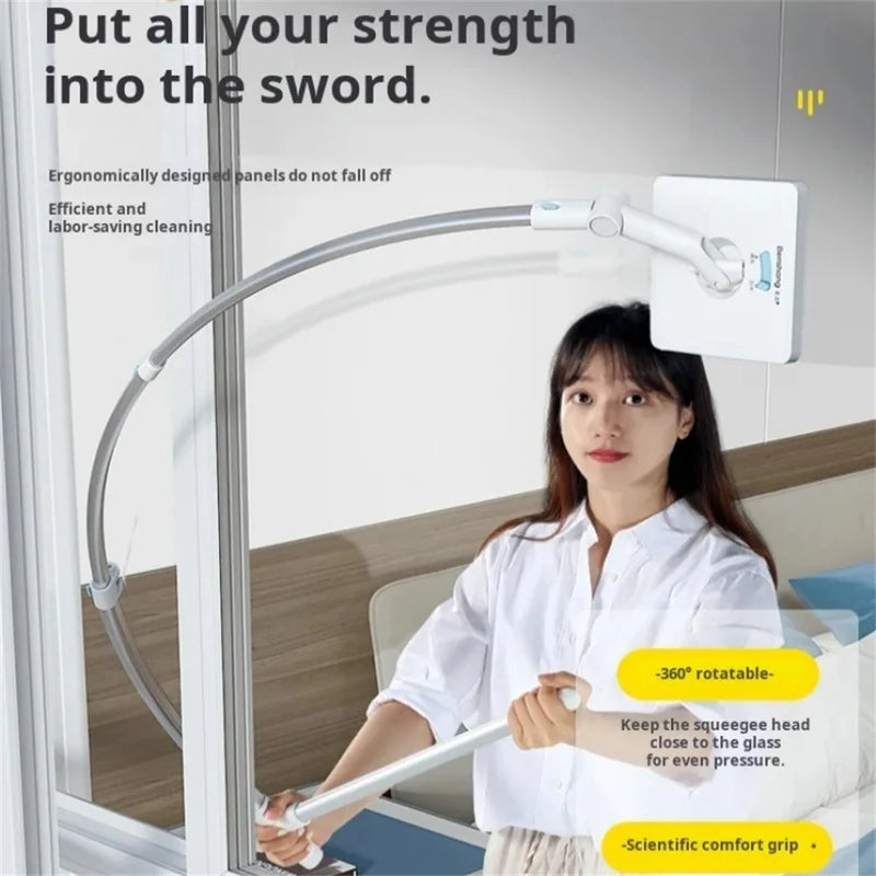 Household Glass Cleaning Brush – High-Rise Double-Sided Wiper for Easy Window Cleaning