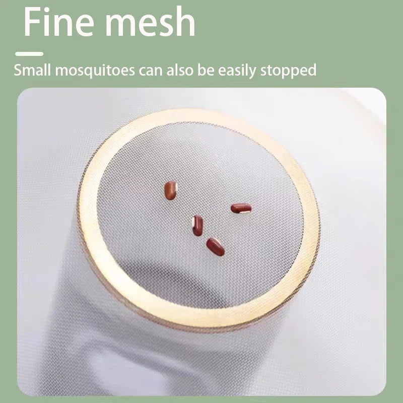 White Magnetic Screen Door – Mosquito Proof Diamond Mesh Curtain with Self-Adhesive Design