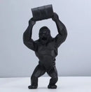 Modern Gorilla Resin Figurine – Creative Lift the Bucket Sculpture for Living Room & Tabletop Decor