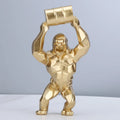 Modern Gorilla Resin Figurine – Creative Lift the Bucket Sculpture for Living Room & Tabletop Decor
