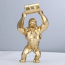 Modern Gorilla Resin Figurine – Creative Lift the Bucket Sculpture for Living Room & Tabletop Decor