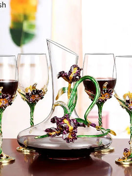 Crystal Glass Goblet Wine Decanter Wine Rack European Style Home Decoration Wine Glasses Suit