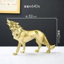Nordic Geometric Wolf Statue – Modern Resin Animal Figurine for Home, Office & Living Room Decor