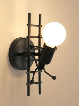 Modern Wall Sconce Climbing Man – Creative Industrial Wall Lamp for Kids Room, Bedroom, Hallway Interior Lighting