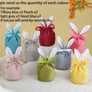10Pcs/lot Easter Bunny Rabbit Bags Ears Velvet Bag Gift Box Sugar Box Wedding Candy Box Creative Cute Easter Decor Mixed Colour