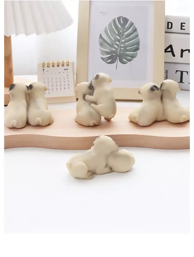 Pair of Pug Dog Statues – Resin Animal Ornaments for Home, Office & Children’s Birthday Gifts