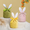 10Pcs/lot Easter Bunny Rabbit Bags Ears Velvet Bag Gift Box Sugar Box Wedding Candy Box Creative Cute Easter Decor Mixed Colour