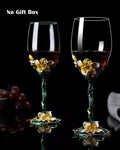 Exquisite Enamel Wine Glass Crystal Glass Champagne Cup Wineglass Drinking Glasses Cups Vintage Goblet Luxury Set Whiskey Dining