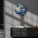 Blue Marble Earth Globe LED Clock – Digital Wall Clock for Bedroom, Home Decor, Electric Desk Display